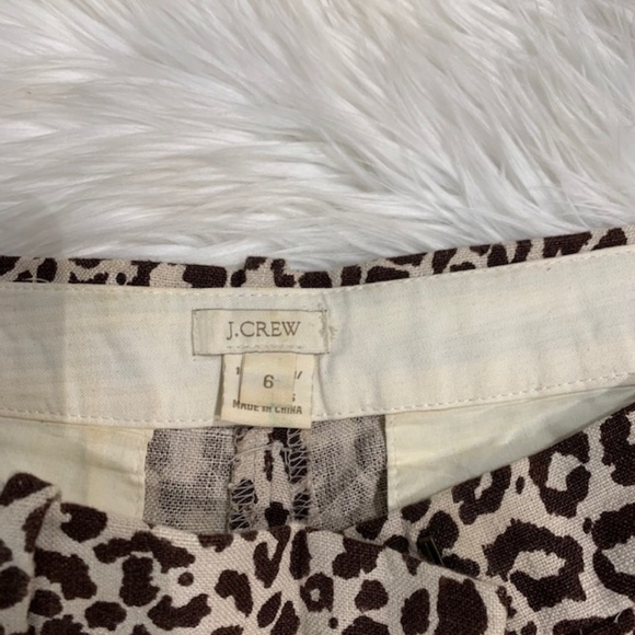 J. Crew Linen Leopard Print Shorts sz 6 - Picture 4 of 4